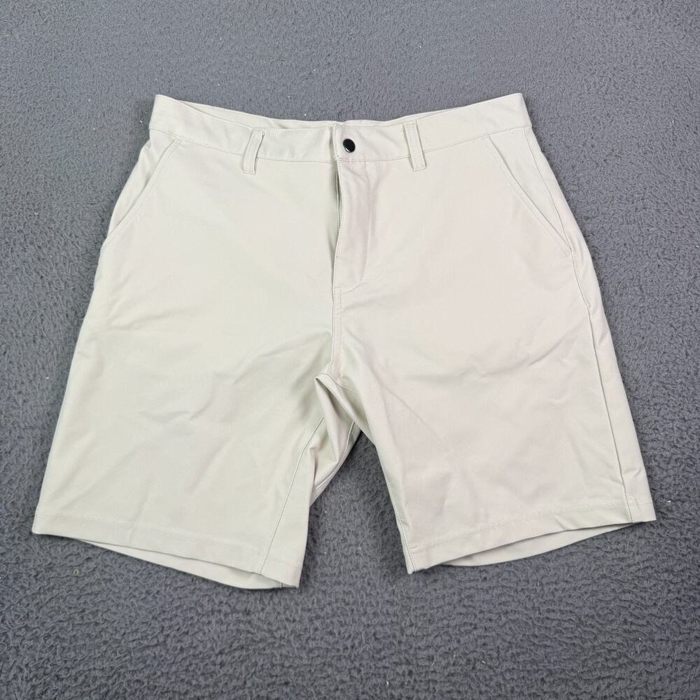 State & Liberty Shorts Mens 34 Beige Chino Performance Stretch Flex Golf 9"